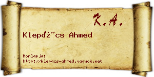 Klepács Ahmed névjegykártya